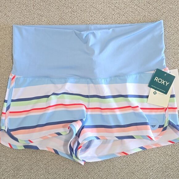 Roxy Endless Summer Striped Lightweight Beach Shorts - Size Small - Picture 6 of 12